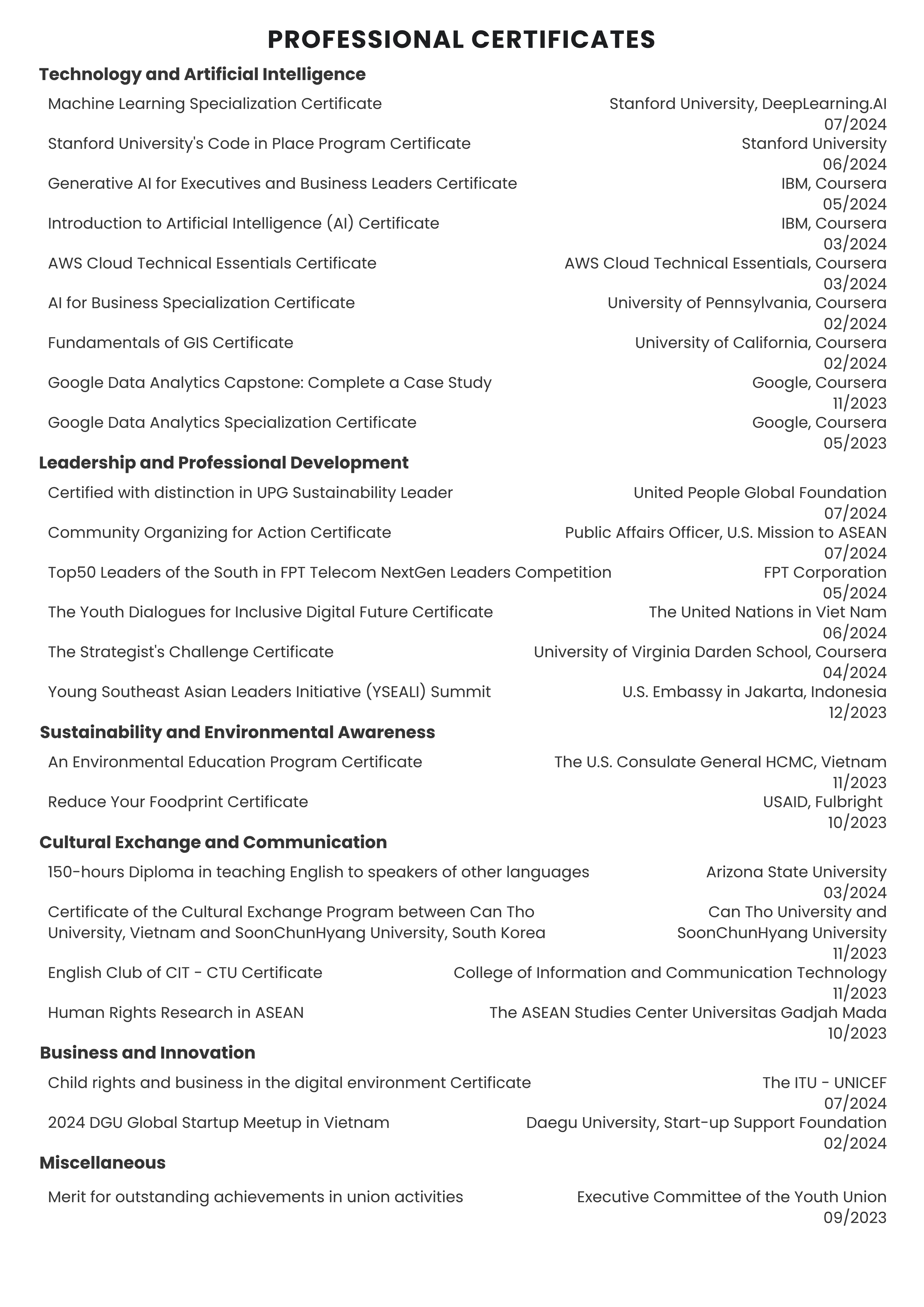 Resume Page 3